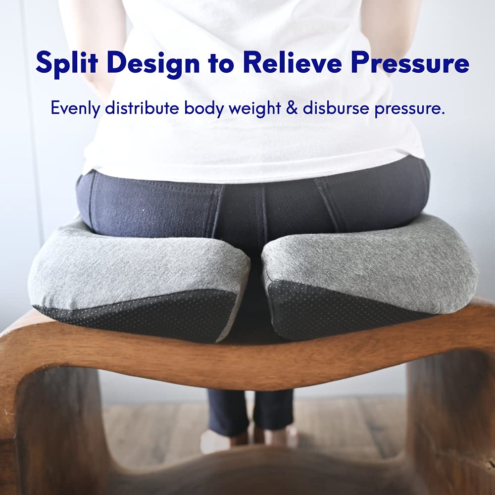 Cushion Lab Patented Pressure Relief Seat Cushion for Long Sitting Hours-Memory Foam for Hip, Tailbone, Coccyx, Sciatica
