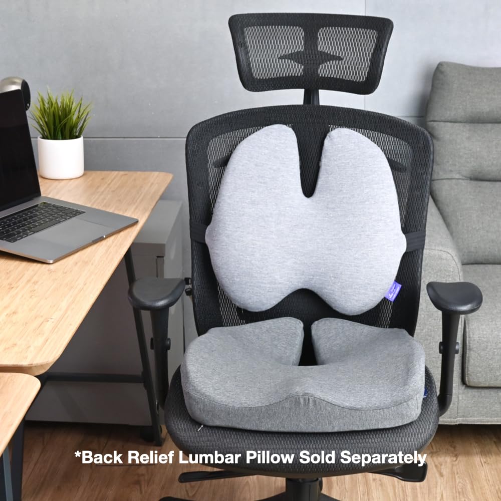 Cushion Lab Patented Pressure Relief Seat Cushion for Long Sitting Hours-Memory Foam for Hip, Tailbone, Coccyx, Sciatica