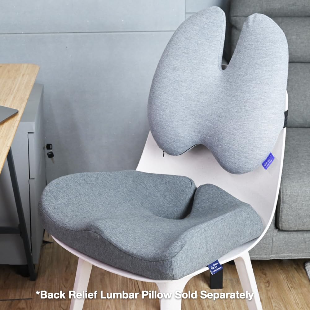 Cushion Lab Patented Pressure Relief Seat Cushion for Long Sitting Hours-Memory Foam for Hip, Tailbone, Coccyx, Sciatica