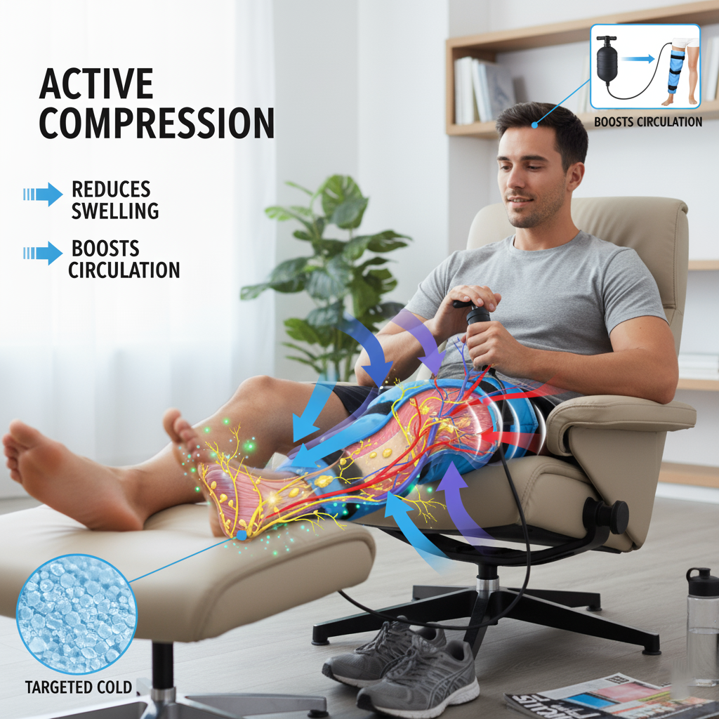 Pack de Hielo y Compresión (Frío/Calor) para Alivio Superior del Dolor de Pierna