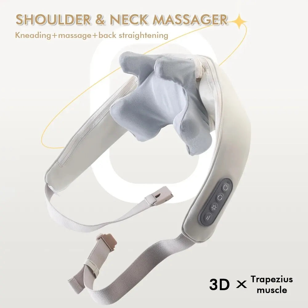 Apex Wireless Neck And Back Massager Neck And Shoulder Kneading Massage Shawl Neck Cervical Relaxing Trapezius Massager