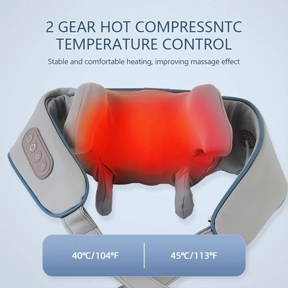 Apex Wireless Neck And Back Massager Neck And Shoulder Kneading Massage Shawl Neck Cervical Relaxing Trapezius Massager