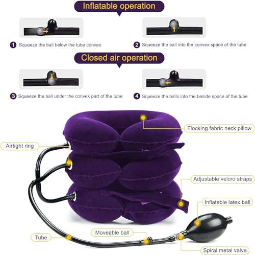 Cervical Neck Traction Device for Neck Pain Relief, Adjustable Inflatable for Neck Decompression