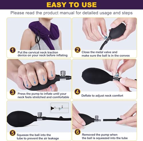 Cervical Neck Traction Device for Neck Pain Relief, Adjustable Inflatable for Neck Decompression