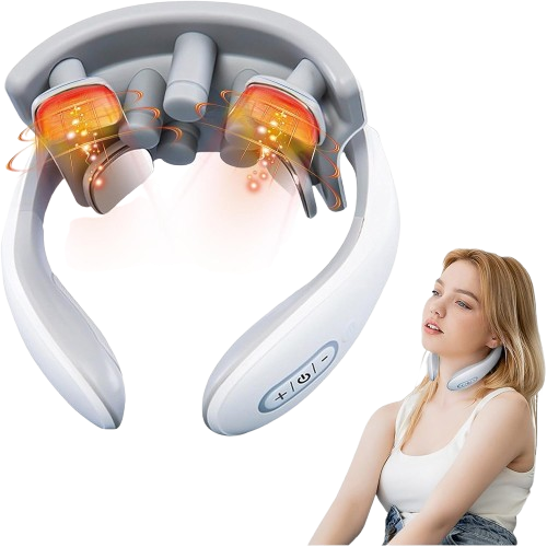Masajeador de Cuello Eléctrico Inteligente con Calor para Alivio del Dolor