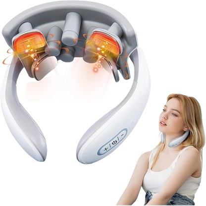 Masajeador de Cuello Eléctrico Inteligente con Calor para Alivio del Dolor