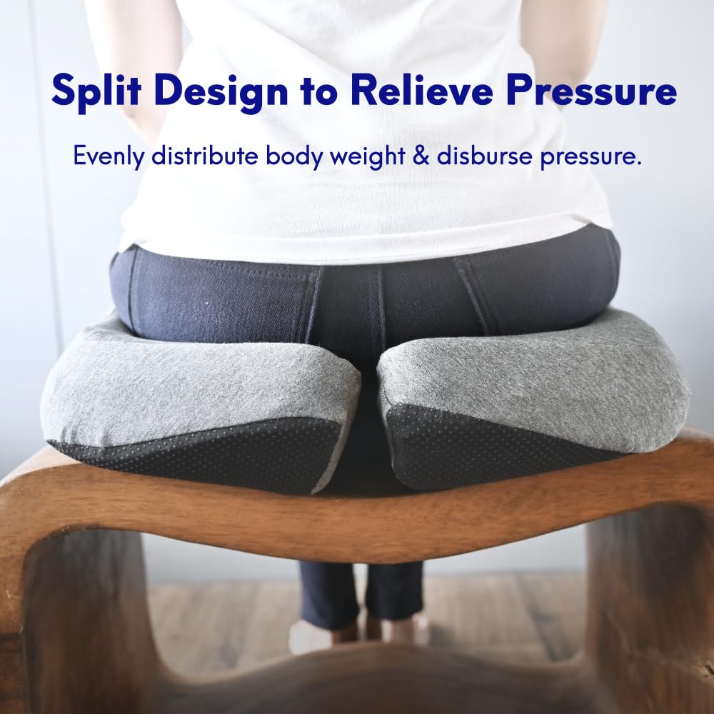 Cushion Lab Patented Pressure Relief Seat Cushion for Long Sitting Hours-Memory Foam for Hip, Tailbone, Coccyx, Sciatica