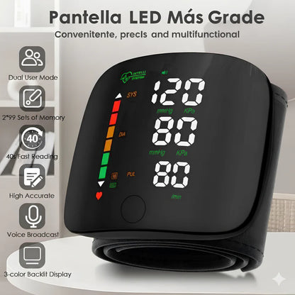 Tensiómetro de Muñeca Digital – Pantalla LED Táctil
