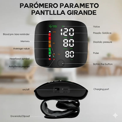 Tensiómetro de Muñeca Digital – Pantalla LED Táctil