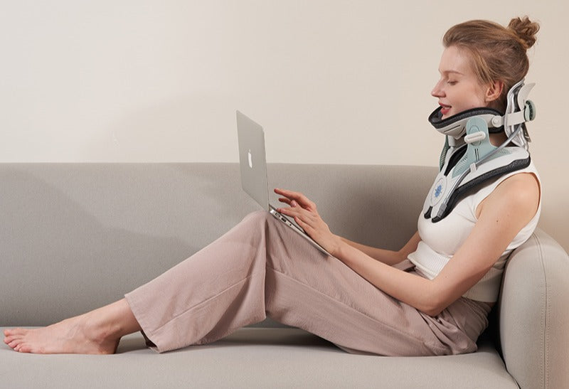 Dispositivo de Tracción Cervical Ajustable para Cuello y Hombros. Alivia el dolor cervical y corrige la columna