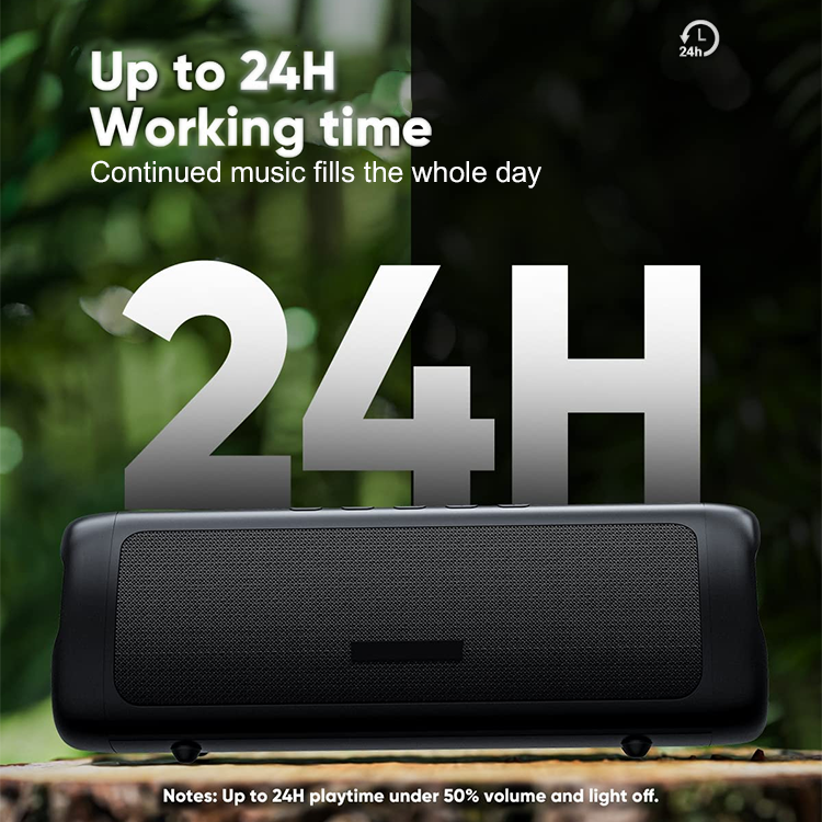 Altavoz Bluetooth 5.3 Impermeable TWS con Luces | Subwoofer Estéreo HIFI | 24H Batería | Altavoz Portátil Exterior