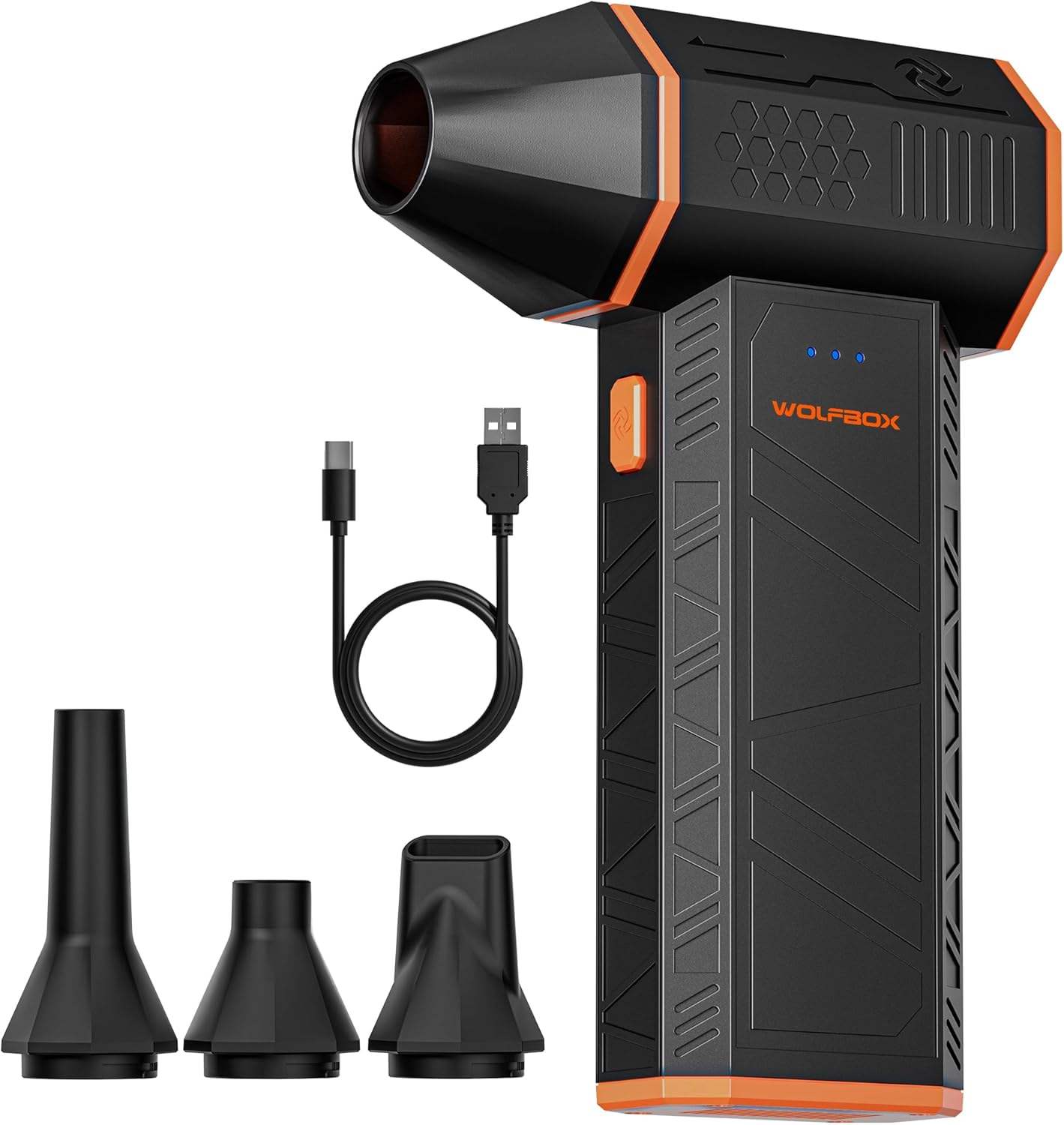 Soplador de Aire Eléctrico 110000RPM | Mini Soplador Inalámbrico | 3 Velocidades Ajustables | Limpiador de Teclados Recargable