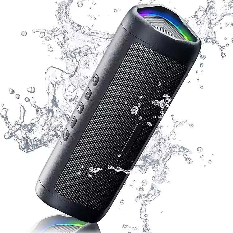 Altavoz Bluetooth 5.3 Impermeable TWS con Luces | Subwoofer Estéreo HIFI | 24H Batería | Altavoz Portátil Exterior