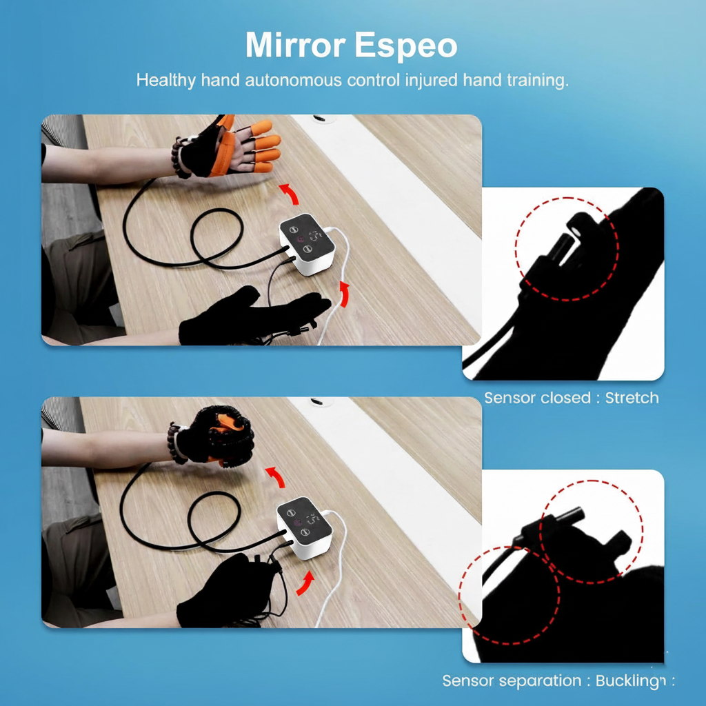 Guantes Robóticos de Rehabilitación para Manos, Portátiles – Terapia para Ictus, Artritis, Parálisis Cerebral y Entrenamiento de Dedos