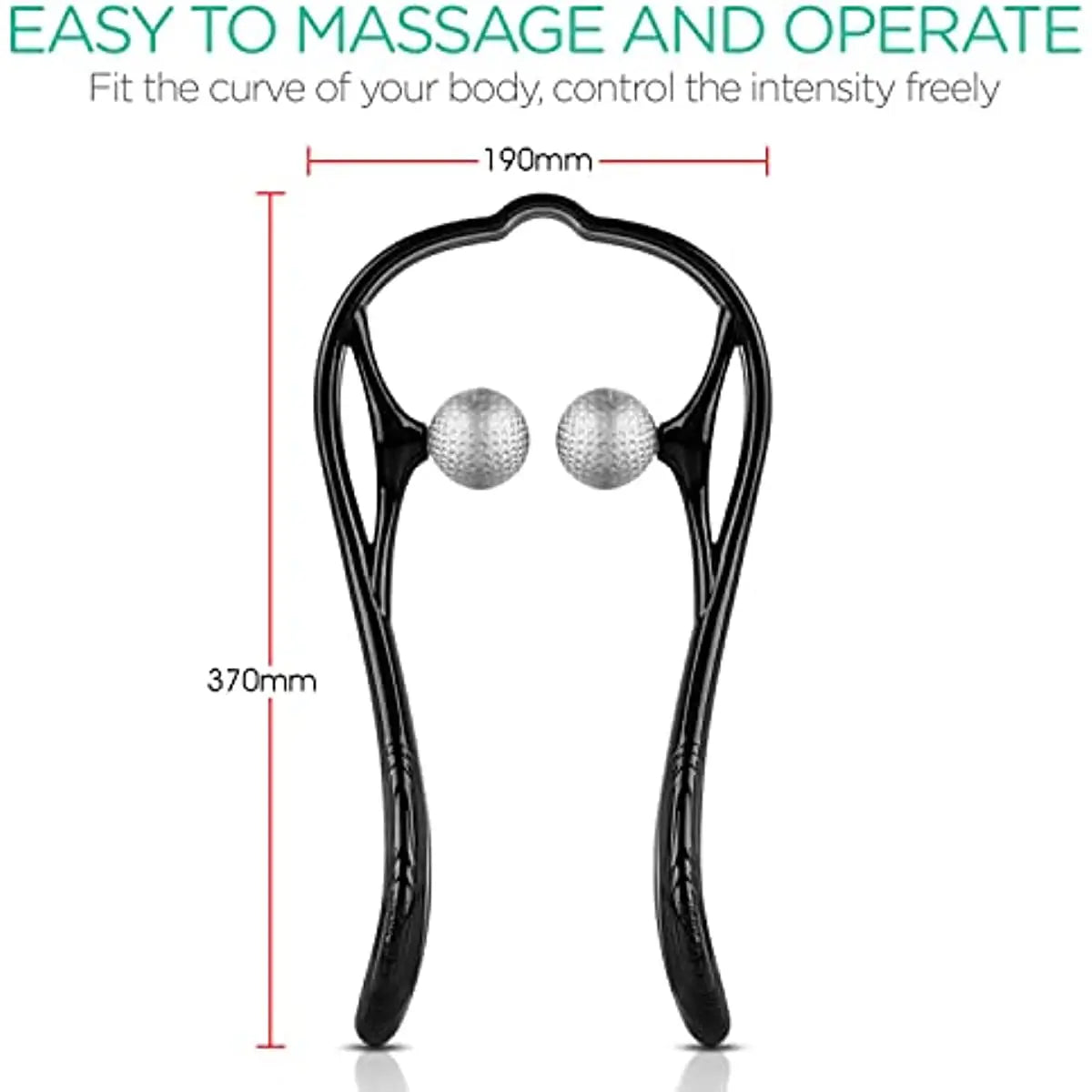 Neck Massager Shiatsu Deep Tissue Dual Trigger Point Shoulder Massager Pain Relief Ergonomic Handle Design Lightweight Portable
