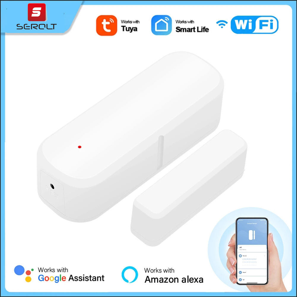 Sensor Inteligente iProtect para Puertas/Ventanas | Alarma WiFi Anti-Robo | Compatible con Alexa y Google Assistant